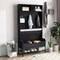 Costway 69" Tall Hall Tree with Seat Cushion Open Compartments Hooks Lift-top Storage White/Black/Rustic Brown